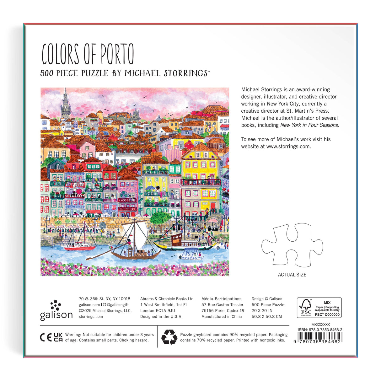 Galison - Michael Storrings Colors Of Porto 500 Piece Puzzle
