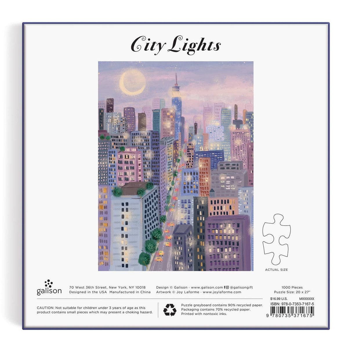 Galison - City Lights 1000 Piece Puzzle In a Square box