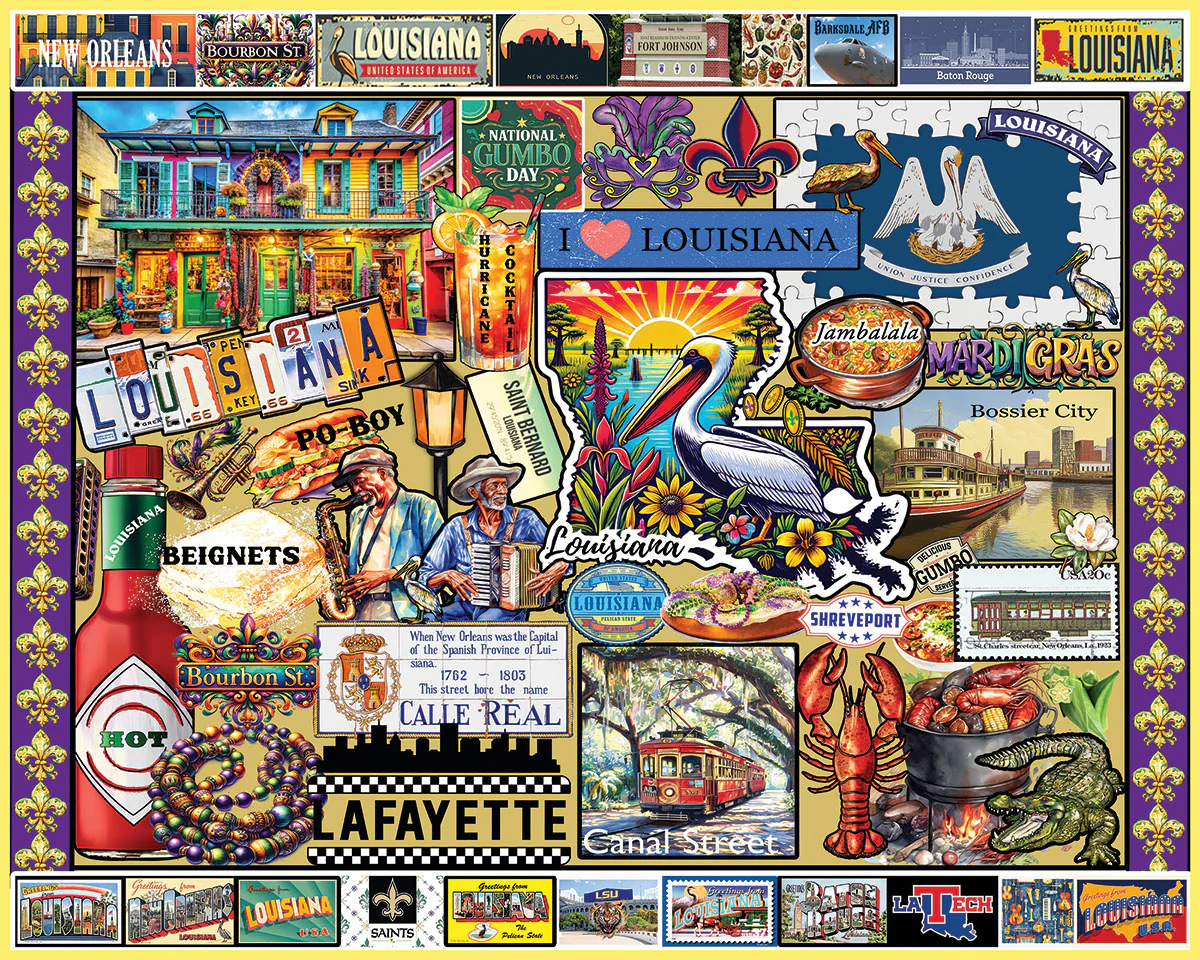 White Mountain Puzzles - I Love Louisiana - 1000 Piece Jigsaw Puzzle