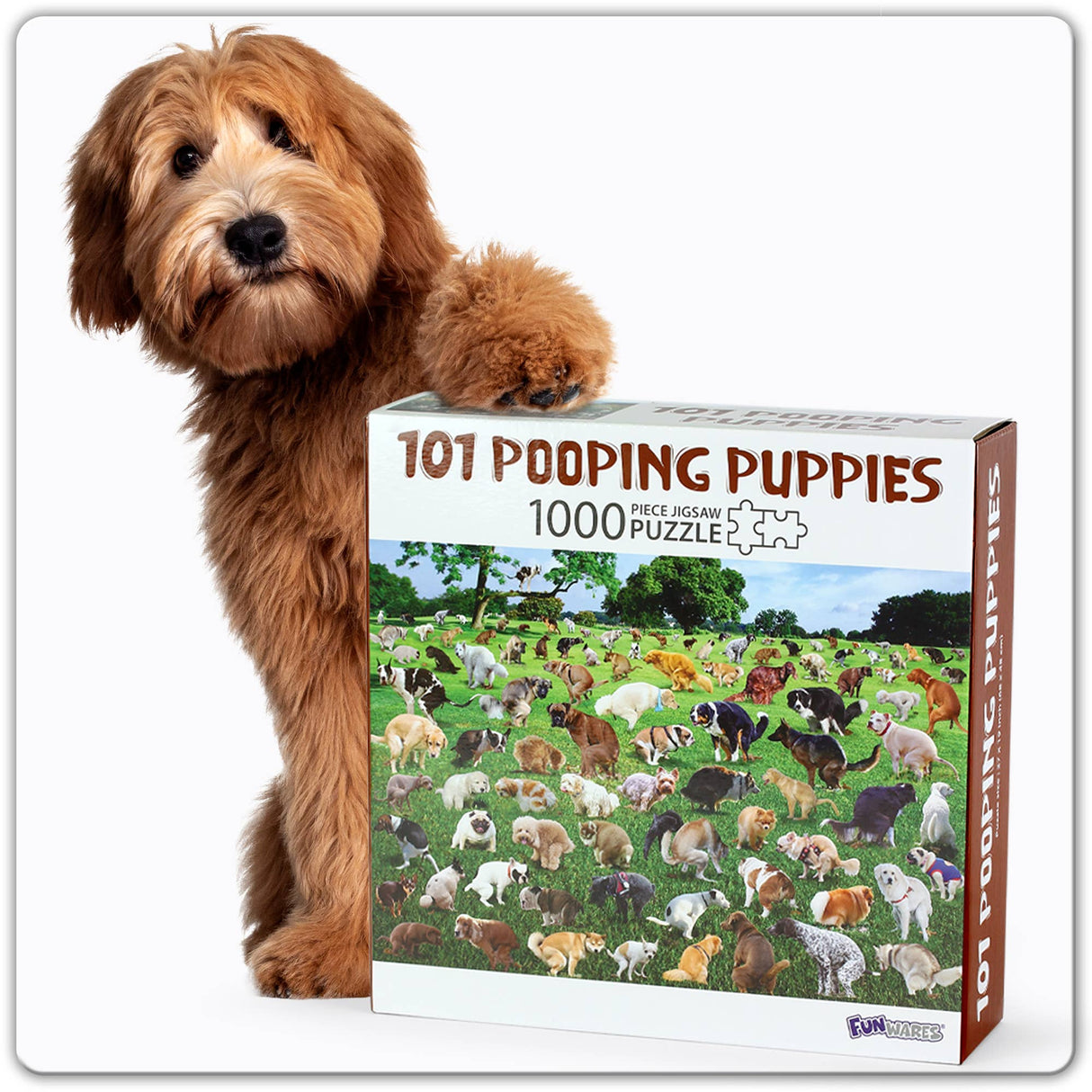 101 Pooping Puppies 1000-Piece Puzzle, Christmas Gift, Gag