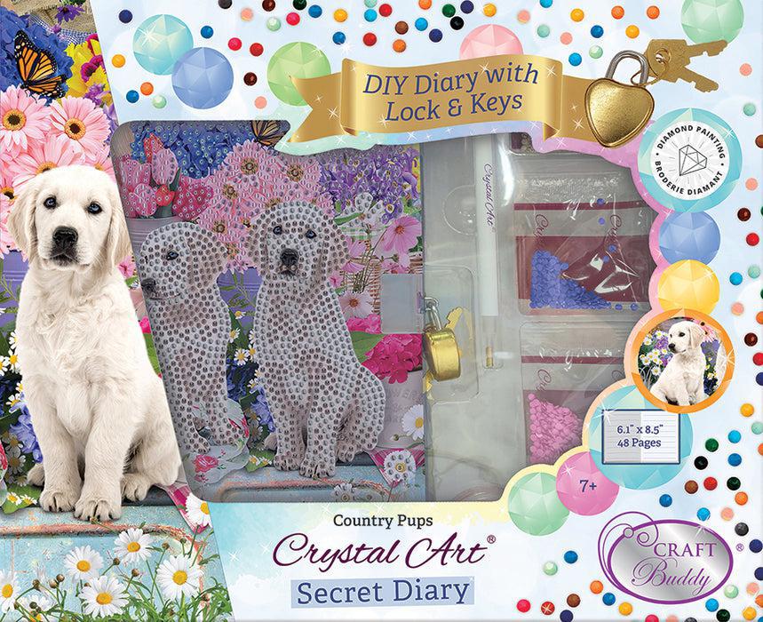 Crystal Art Secret Diary Kit: Country Pups
