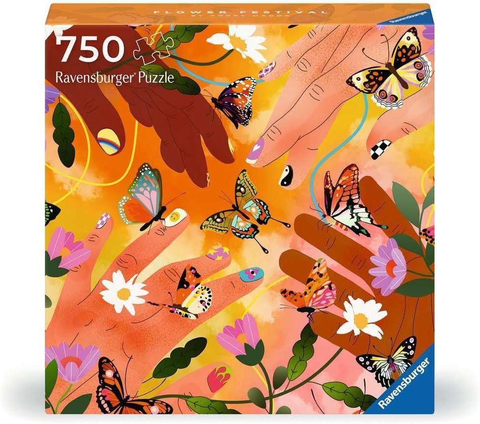 Ravensburger Art & Soul: Flower Festival - 750 Piece Jigsaw Puzzle with Poster | Unique, Vibrant Design | Crafted for Puzzle Enthusiasts