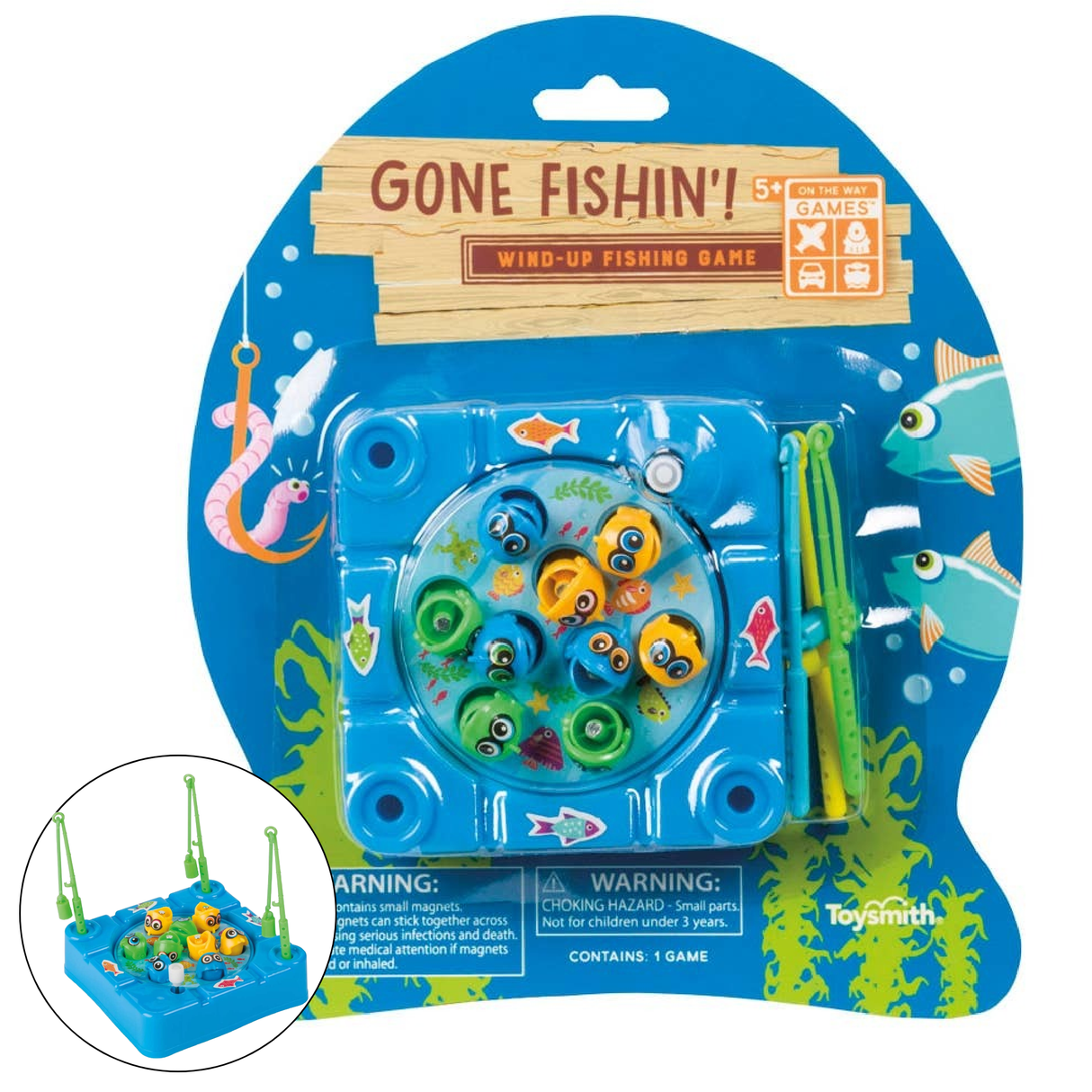 Toysmith - Toysmith Gone Fishin' Board Or Travel Game, Blue