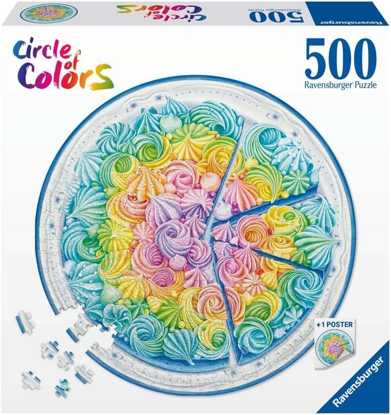 Ravensburger Rainbow Cake 500 pc Round Puzzle