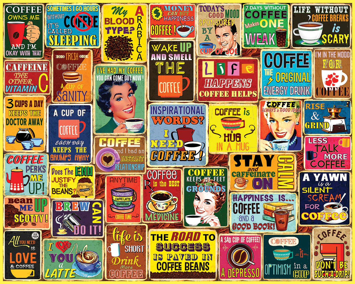 White Mountain Puzzles - I Love Coffee - 1000 Piece Jigsaw Puzzle