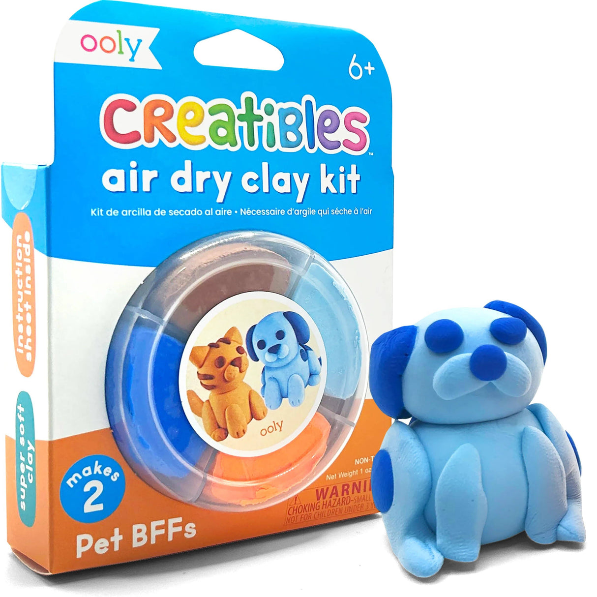 OOLY - Creatibles: Air Dry Clay BFFs Kit - Pet Pals (Set of 4 Color