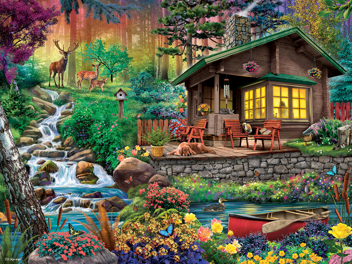 White Mountain Cabin In The Woods 500 Piece Puzzle