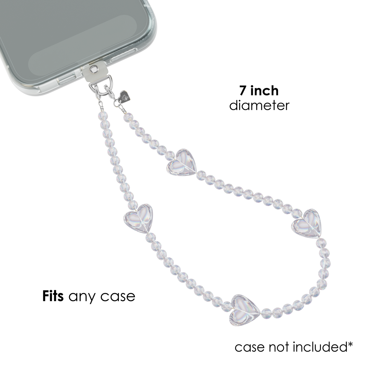 VELVET CAVIAR - Phone Charm Wristlet - Holo Heart