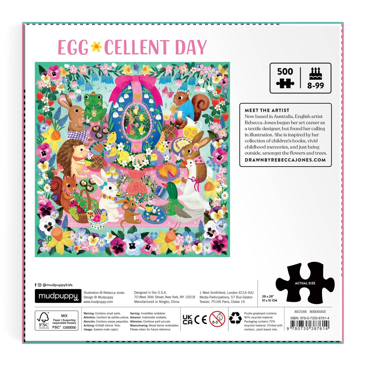 Mudpuppy - Egg-cellent Day 500 Piece Foil Family Puzzle