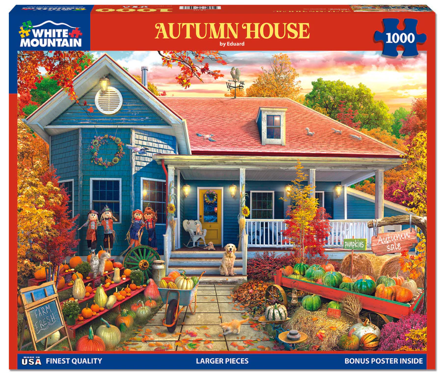 White Mountain Puzzles - Autumn House - 1000 Piece Jigsaw Puzzle