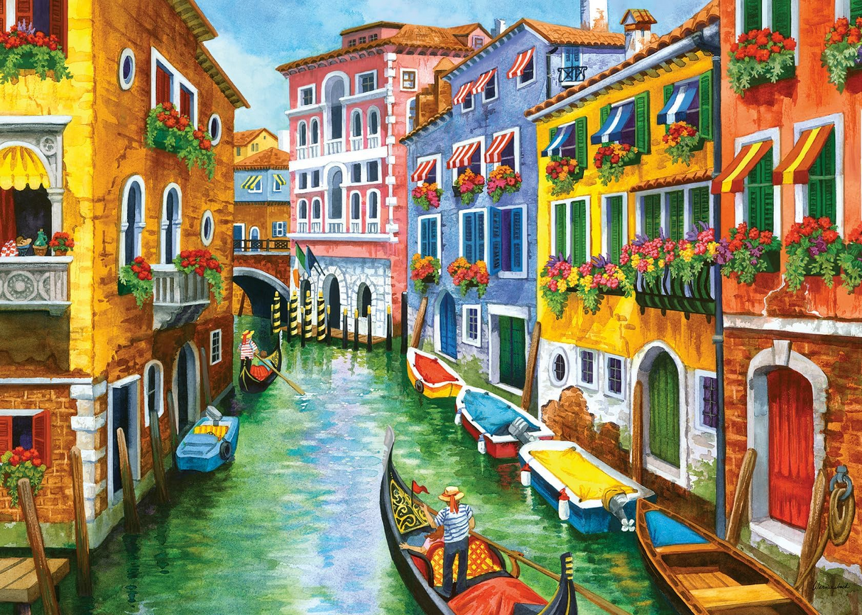 Ravensburger Gondola Ride 300Piece Large-Format Puzzle | Vibrant Venetian Scenery by Nancy Wernersbach | Matte Finish for Enhanced Visuals | Eco-Friendly Materials