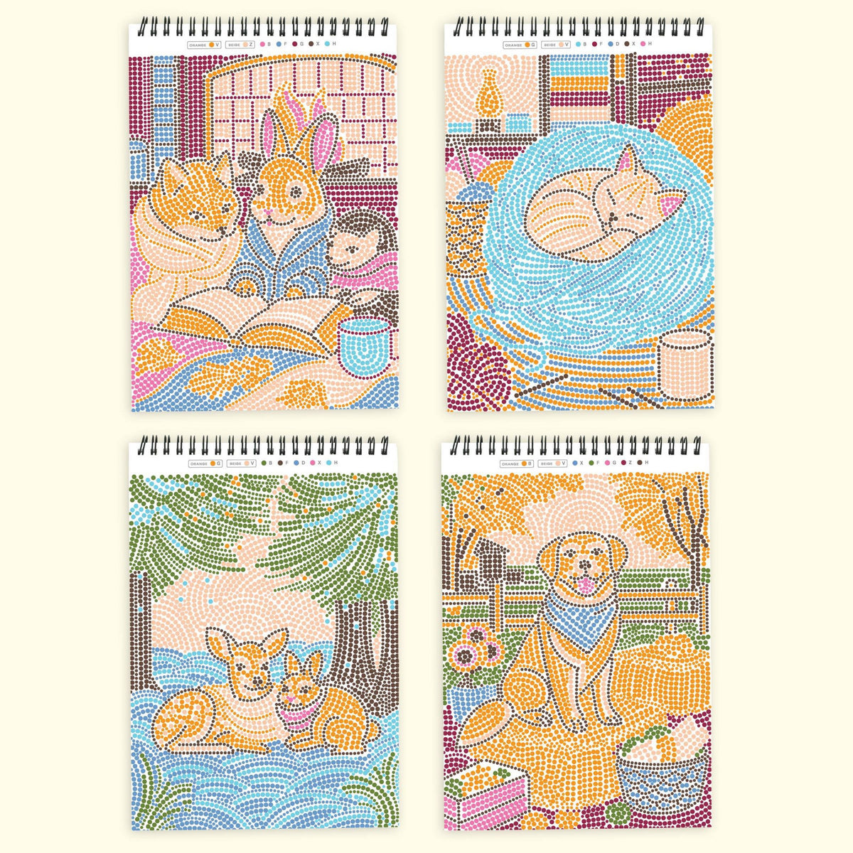 Lifelines FlowArt Dot-by-Letter, Cozy Companions - sample completed scenes
