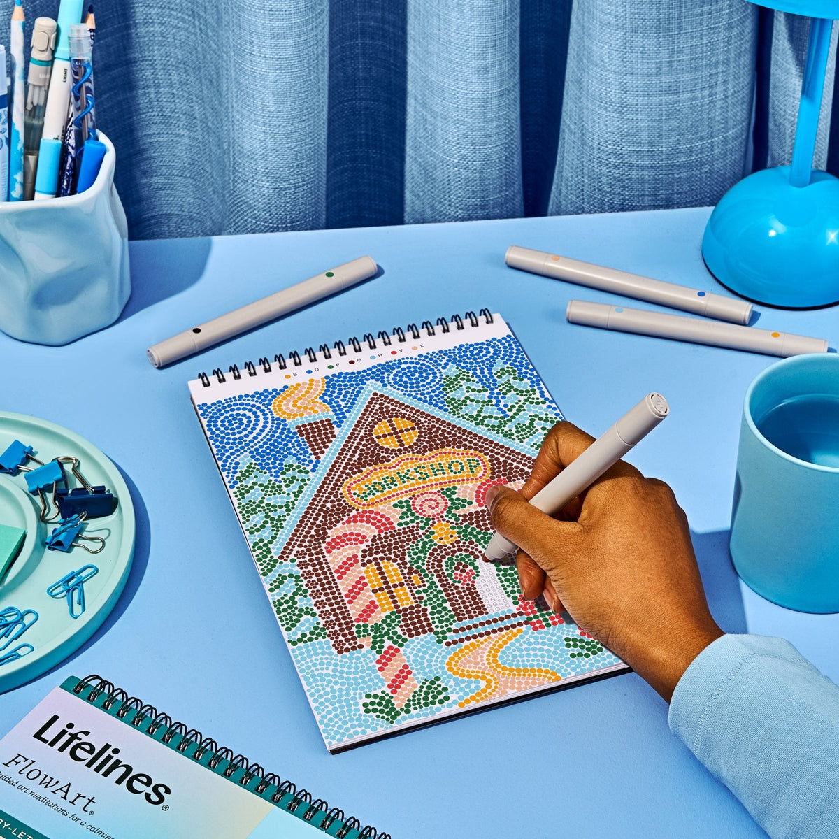 Lifelines FlowArt Dot-By-Letter, The North Pole - dotting a scene at a table