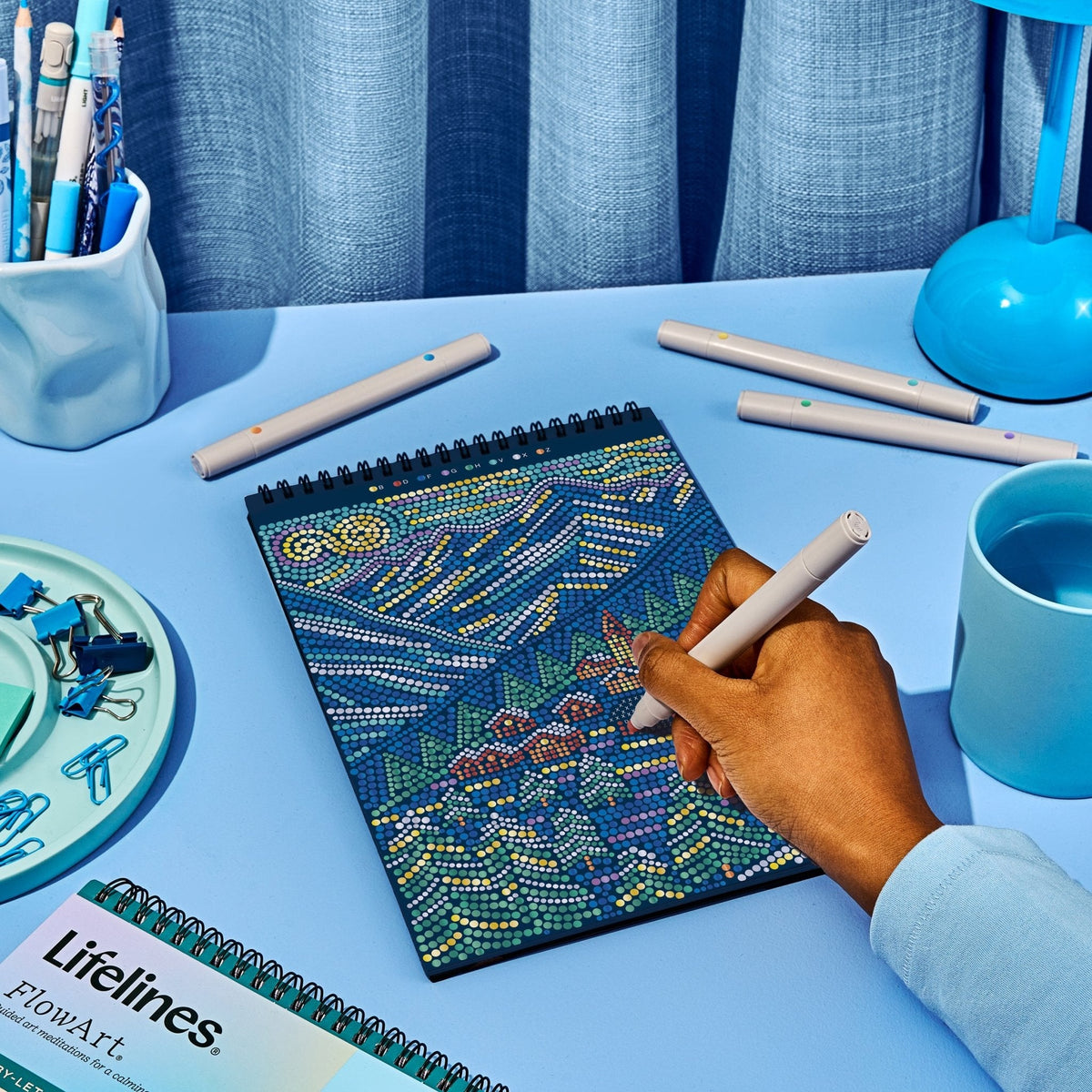 Lifelines FlowArt Dot-by-Letter Winter's Glow (Metallic Ink) art pad - inside scene 3