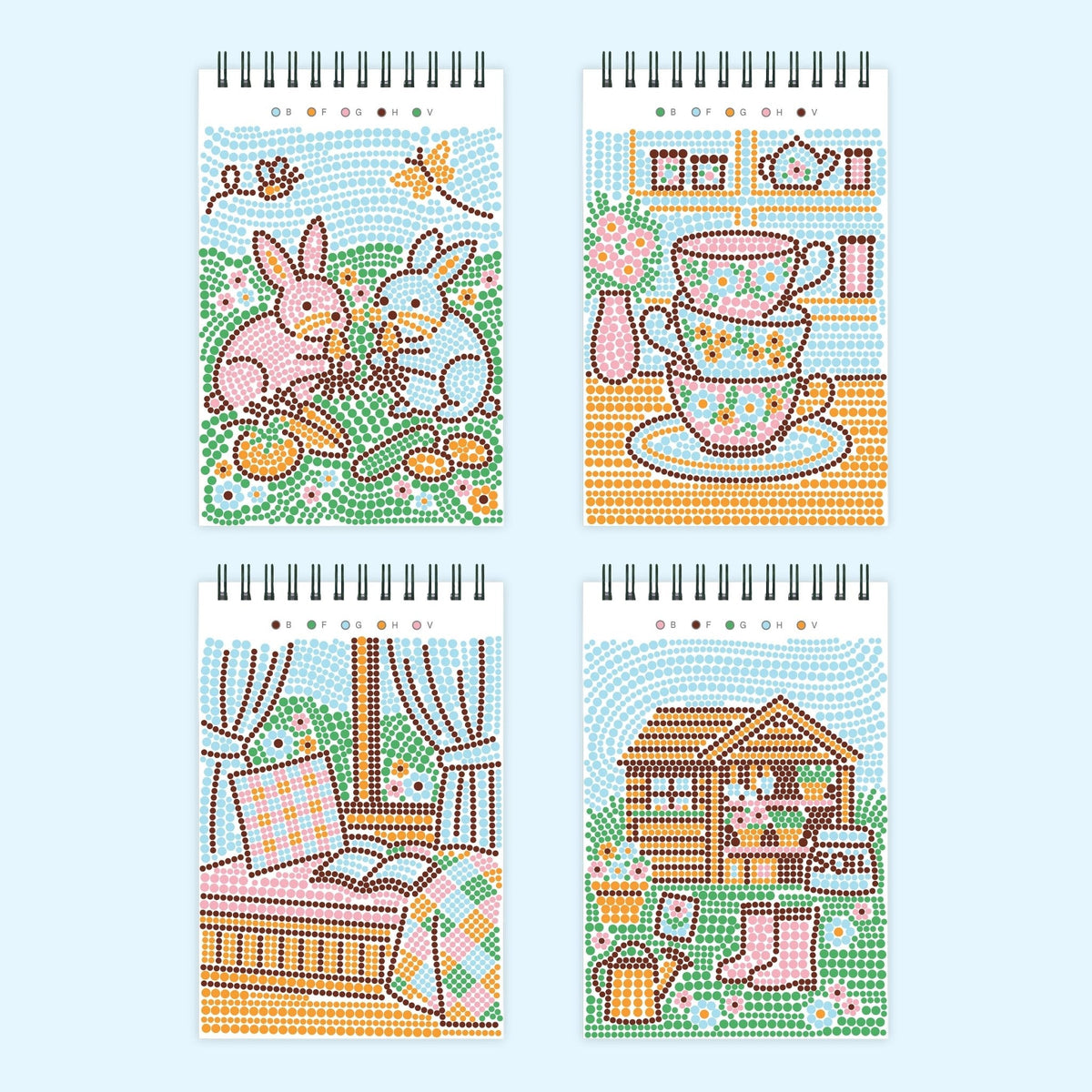 Lifelines FlowArt Mini Dot-by-Letter Cottage Garden - sample completed scenes