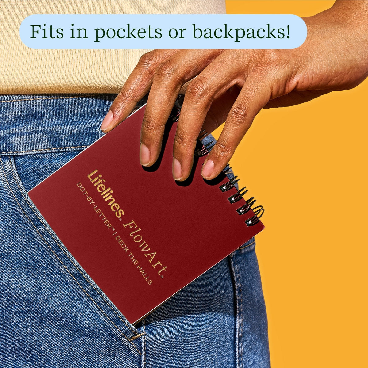 Lifelines FlowArt Mini Dot-by-Letter Deck the Halls Metallic Ink - pad fits in pockets or backpacks