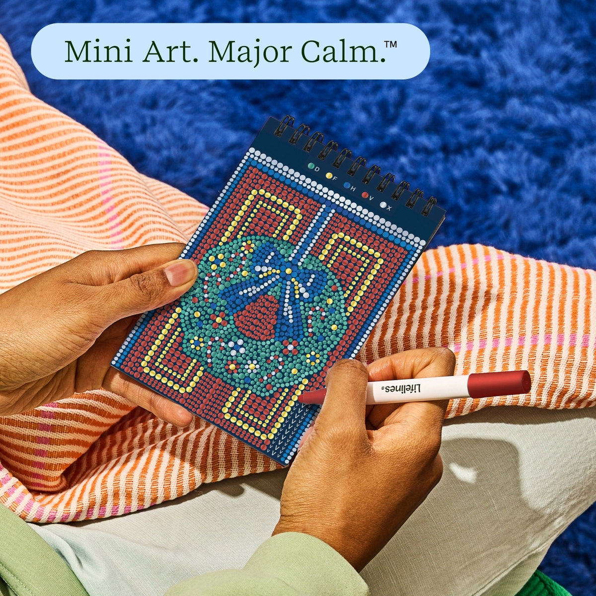 Lifelines FlowArt Mini Dot-by-Letter Deck the Halls Metallic Ink - Mini art, major calm: dotting a scene by hand