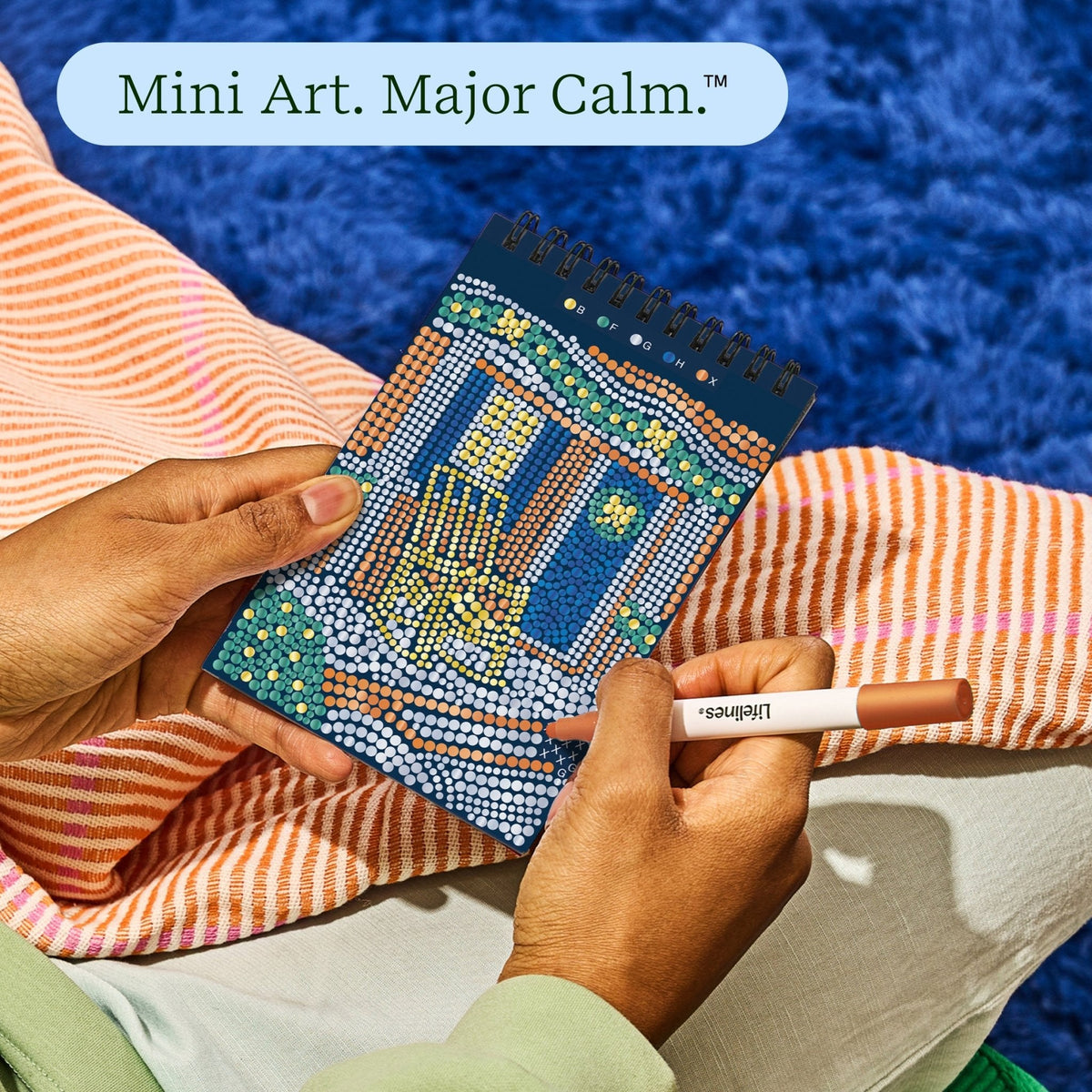 Lifelines FlowArt Mini Dot-by-Letter Frosted Village Metallic Ink - Mini art, major calm: dotting a scene by hand