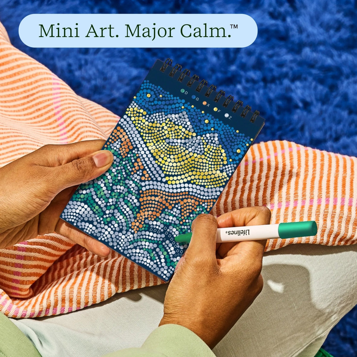Lifelines FlowArt Mini Dot-by-Letter Snowflake Serenity Metallic Ink - Mini art, major calm: dotting a scene by hand