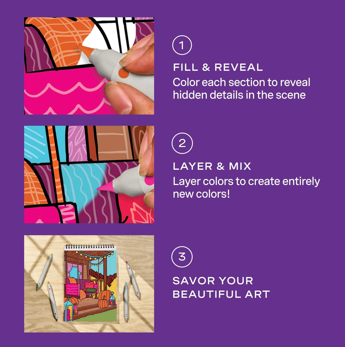 Lifelines FlowArt Scented Color-to-Reveal Fall is in the Air art pad - inside scene 4