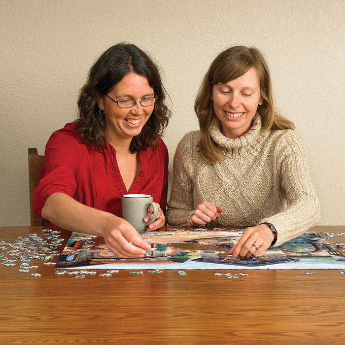 Cobble Hill 1000 Piece Puzzle - Fountain on The Square - Sample Poster Included