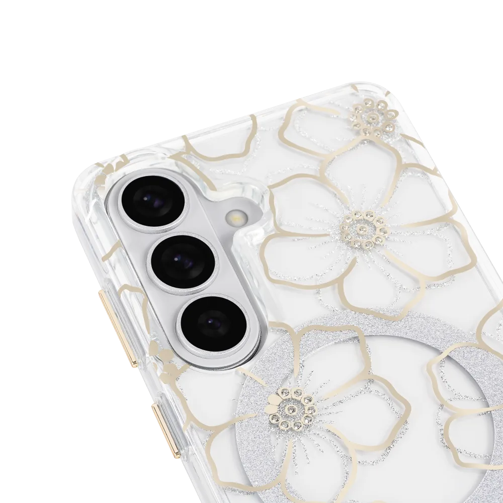 Case-Mate - Floral Gems Case with Magnet for Samsung Galaxy S26 - Gold