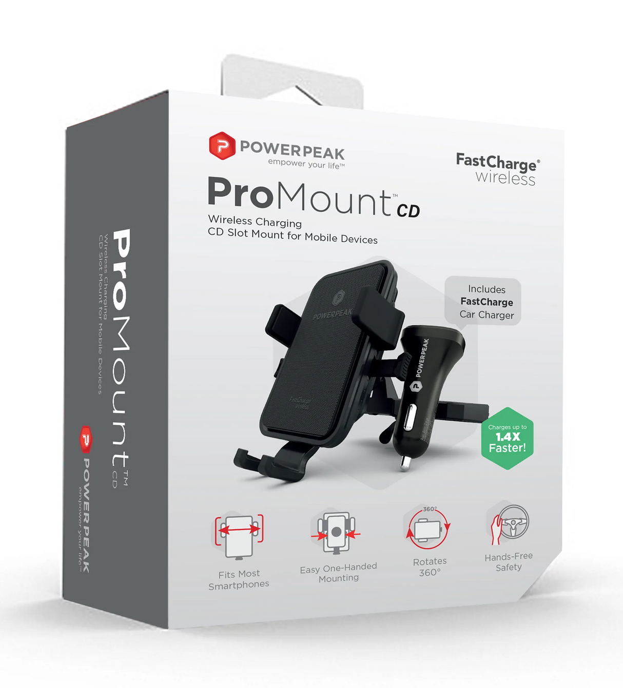 PowerPeak Wireless One-Touch Car Mount for CD Slot