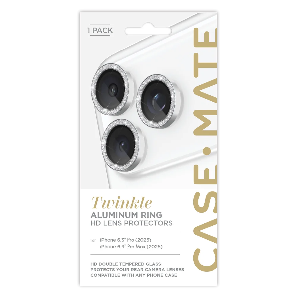 Case-Mate - Aluminum Camera Lens Glass Protector for iPhone 17 Pro Max / 17 Pro - Twinkle