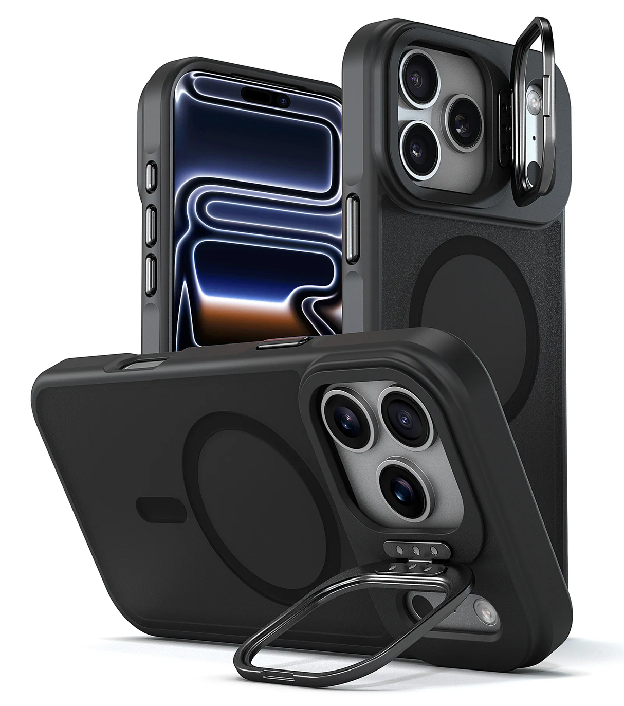 xBase iPhone 17 Pro - DuoHybrid with Kickstand MagSafe - Reinforced Protective Case - Black