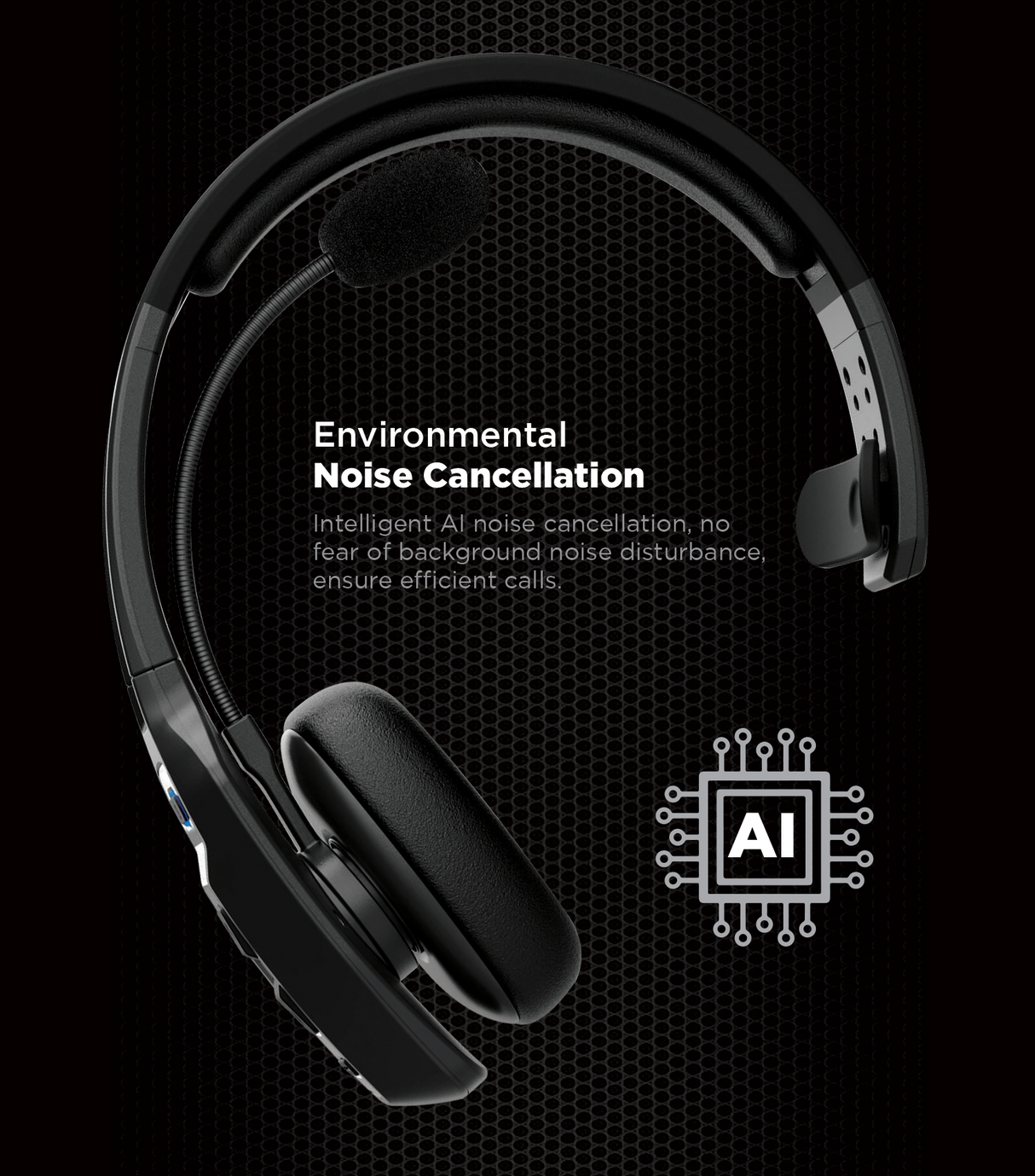 USG - Viper 2 Wireless Bluetooth Trucker / Office Headset - Black