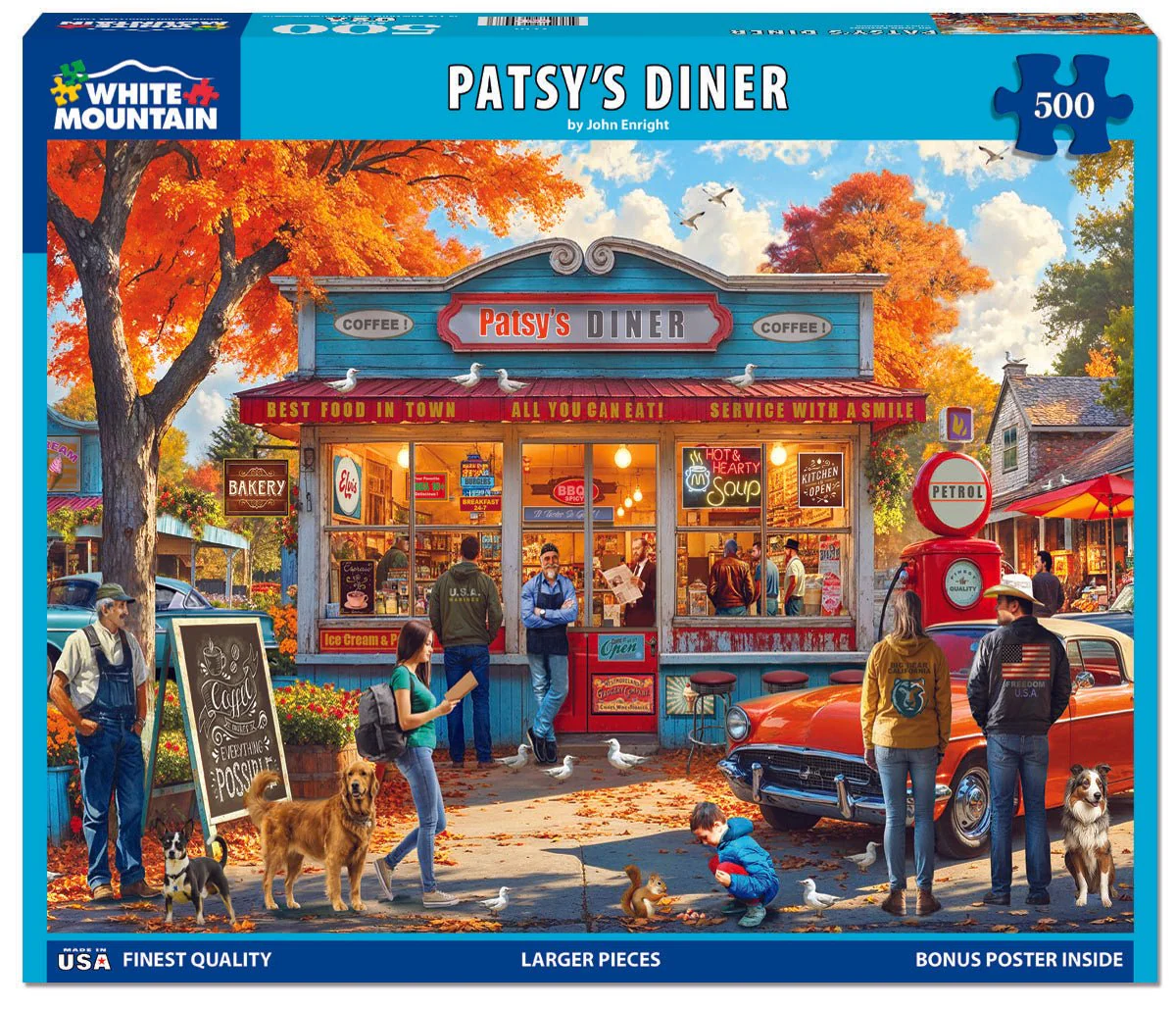 White Mountain Puzzles - Patsy’s Diner - 500 Piece Jigsaw Puzzle