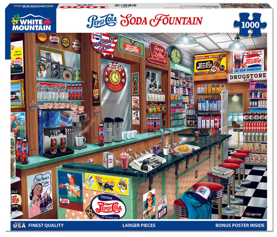 White Mountain Puzzles - Pepsi Soda Fountain (1828pz) - 1000 Piece Jigsaw Puzzle