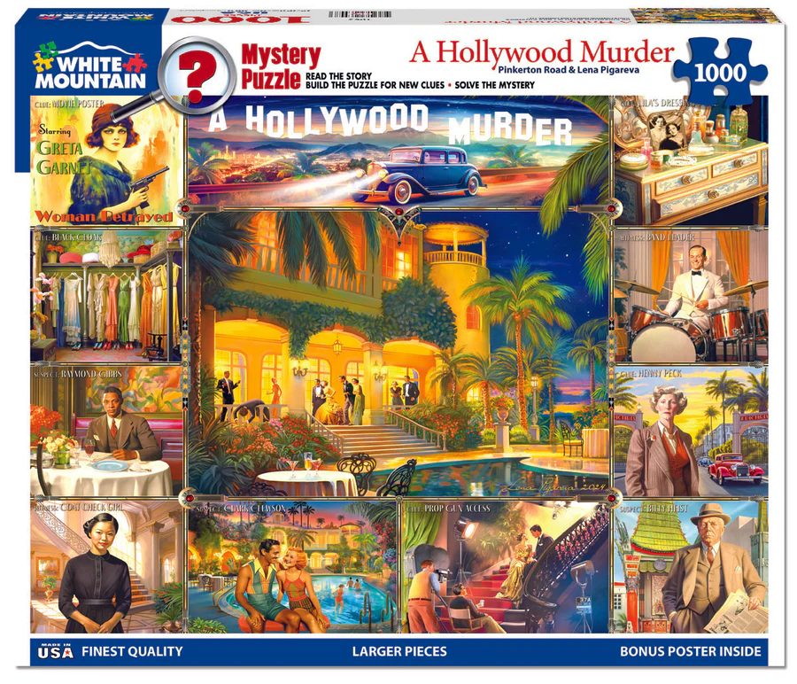 White Mountain Puzzles - Hollywood Murder-Mystery (1963pz) - 1000 Piece Jigsaw Puzzle