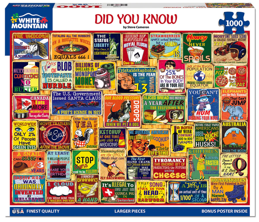 White Mountain Puzzles - Did You Know (1968pz) - 1000 Piece Jigsaw Puzzle