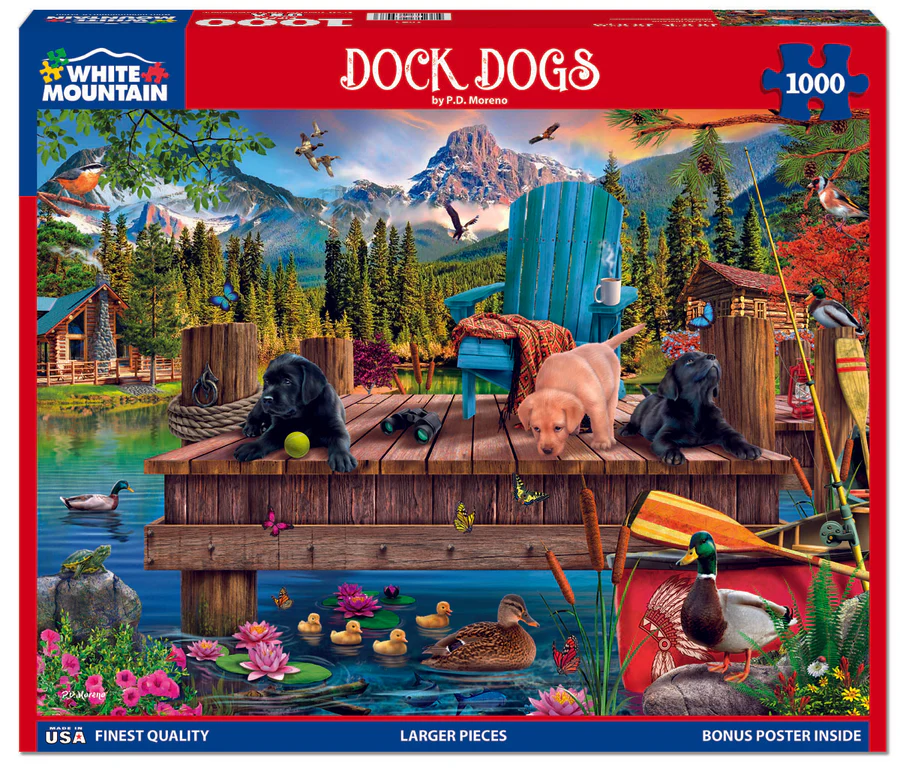 White Mountain Puzzles - Dock Dogs (2045pz) - 1000 Piece Jigsaw Puzzle