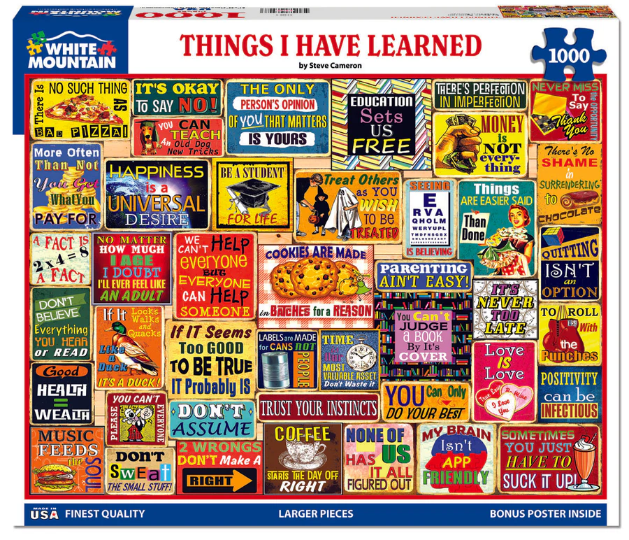White Mountain Puzzles - Things I Have Learned (2062pz) - 1000 Piece Jigsaw Puzzle
