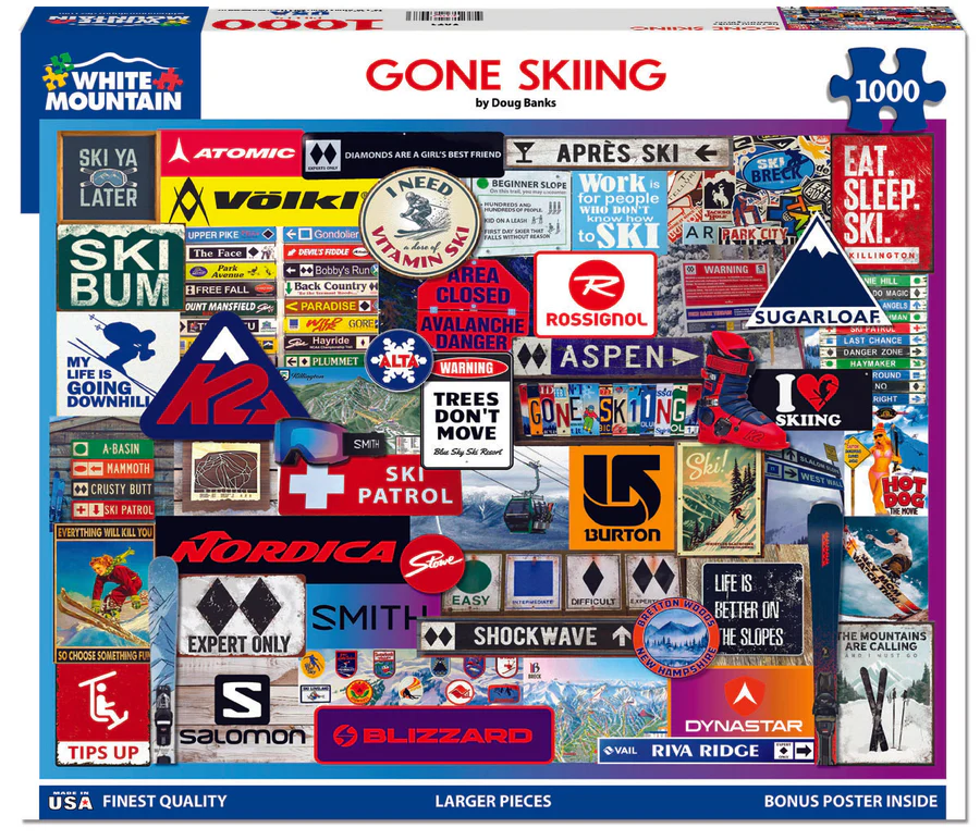 White Mountain Puzzles - Gone Skiing (2071pz) - 1000 Piece Jigsaw Puzzle