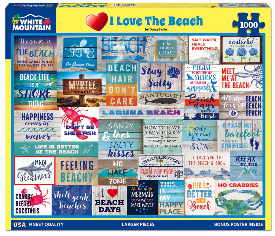 White Mountain Puzzles - I Love The Beach (2073pz) - 1000 Piece Jigsaw Puzzle