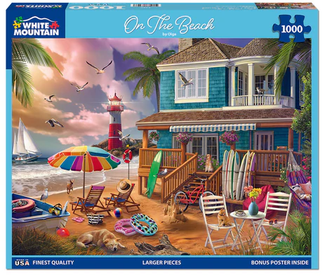 White Mountain Puzzles - On The Beach (2100pz) - 1000 Piece Jigsaw Puzzle