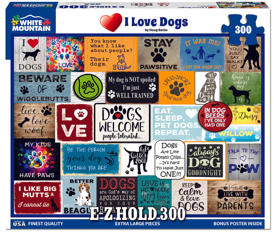 White Mountain Puzzles - I Love Dogs (2149pz) - 300 Piece Jigsaw Puzzle