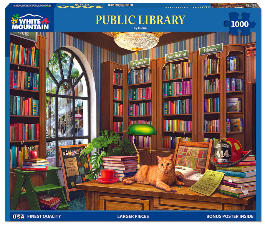 White Mountain Puzzles - Public Library (2154pz) - 1000 Piece Jigsaw Puzzle