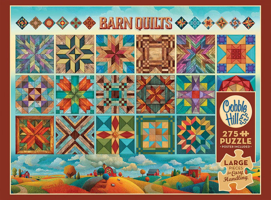 Cobble Hill Barn Quilts | Easy Handling 275 Piece puzzle