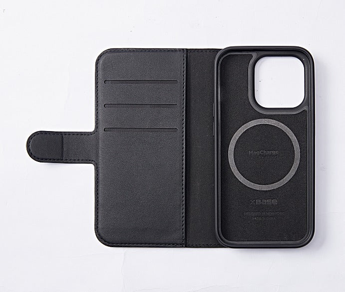 xBase iPhone 15 Pro Max (6.7) Folio Exec Wallet Case MagSafe Compatible - Black