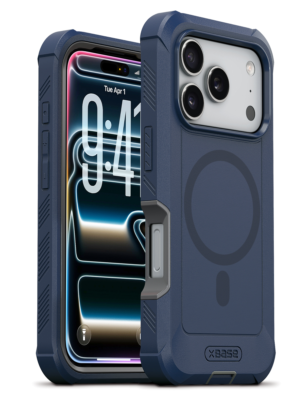 xBase iPhone 17 Pro Max - Boulder MagSafe Heavy-Duty Co-Molded Rugged Protective Case - Blue