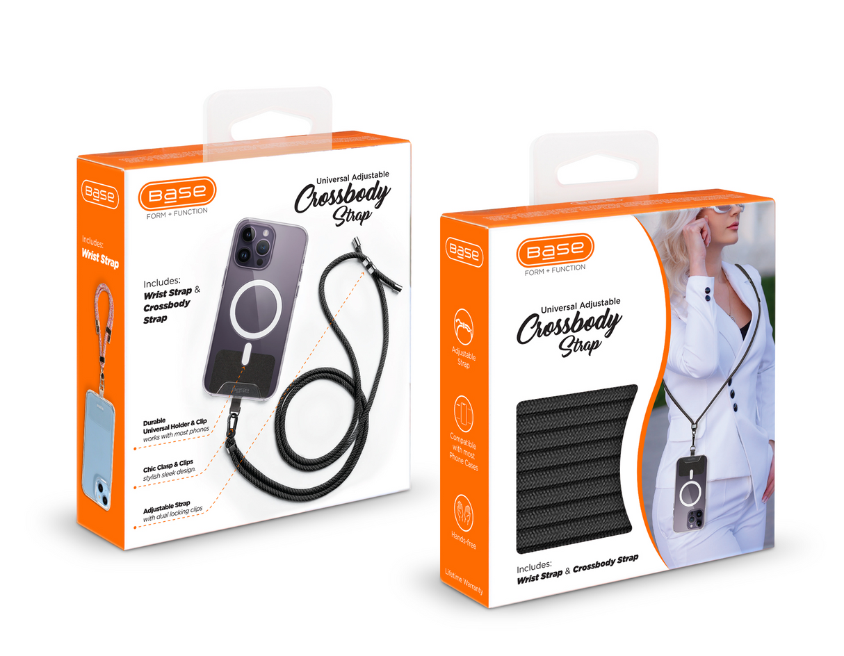 Base- Universal Adjustable Crossbody & Wrist Strap -Black