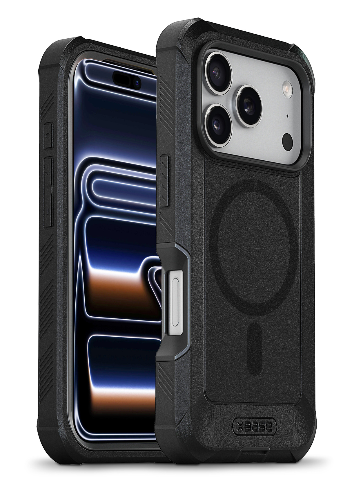 xBase iPhone 17 Pro - Boulder MagSafe Heavy-Duty Co-Molded Rugged Protective Case - Black