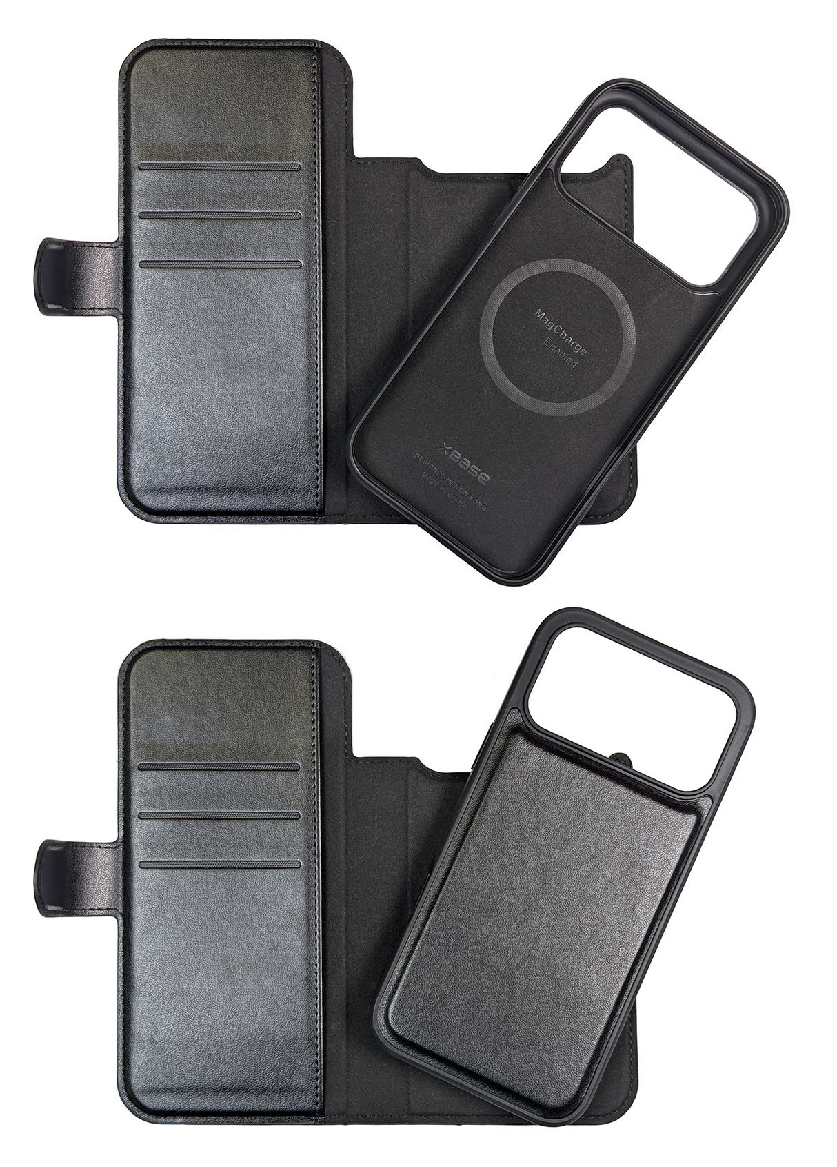 xBase iPhone 17 Pro Max Folio Exec Wallet Case MagSafe Compatible - Black
