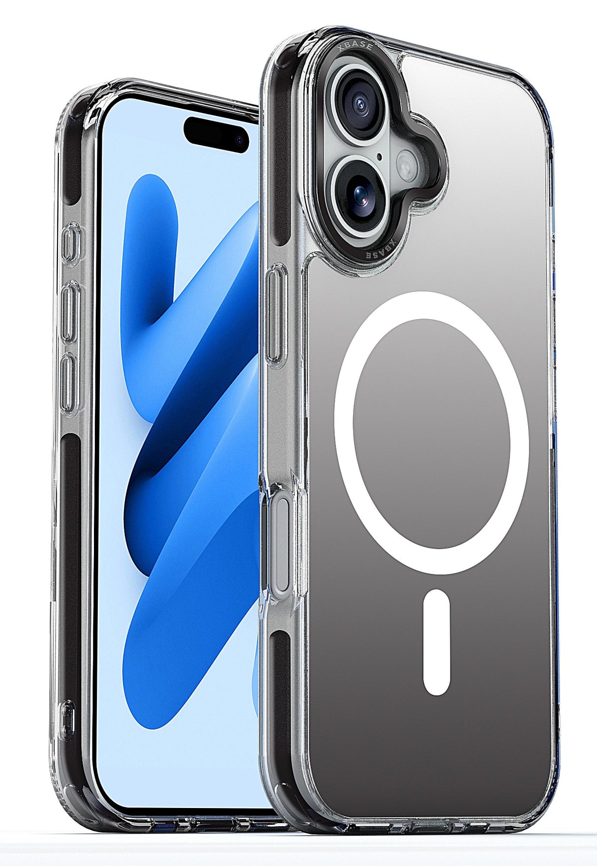 xBase iPhone 17- DuoHybrid MagSafe Compatible - Reinforced Protective Case - Silver Black