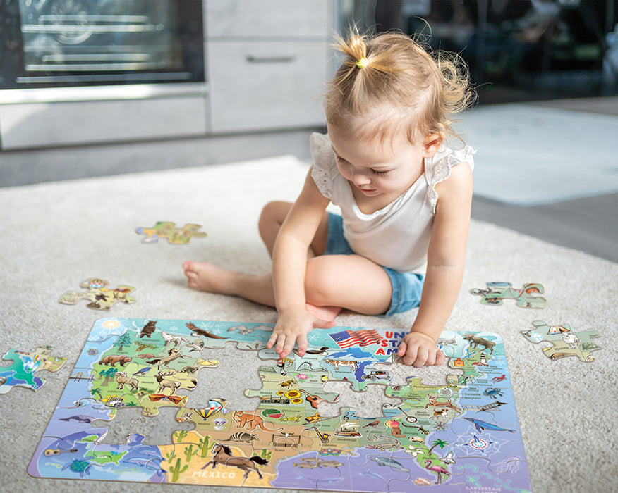 Cobble Hill Map of the USA (35pc Floor Puzzle | Rope Handle)