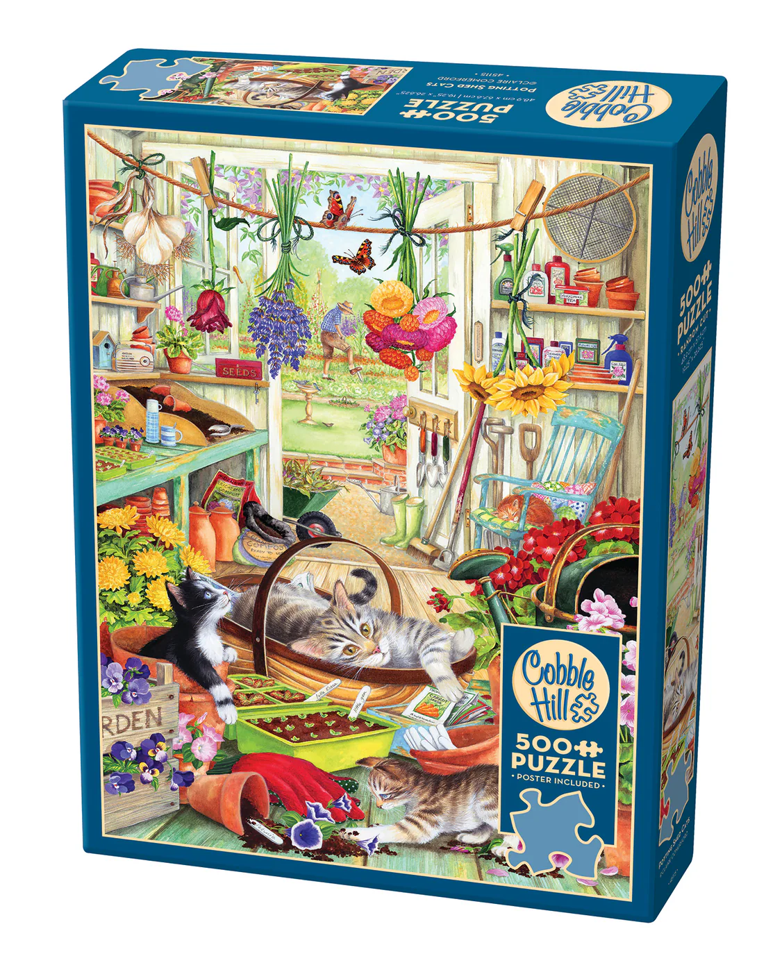 Cobble Hill Potting Shed Cats 500 Piece Puzzle